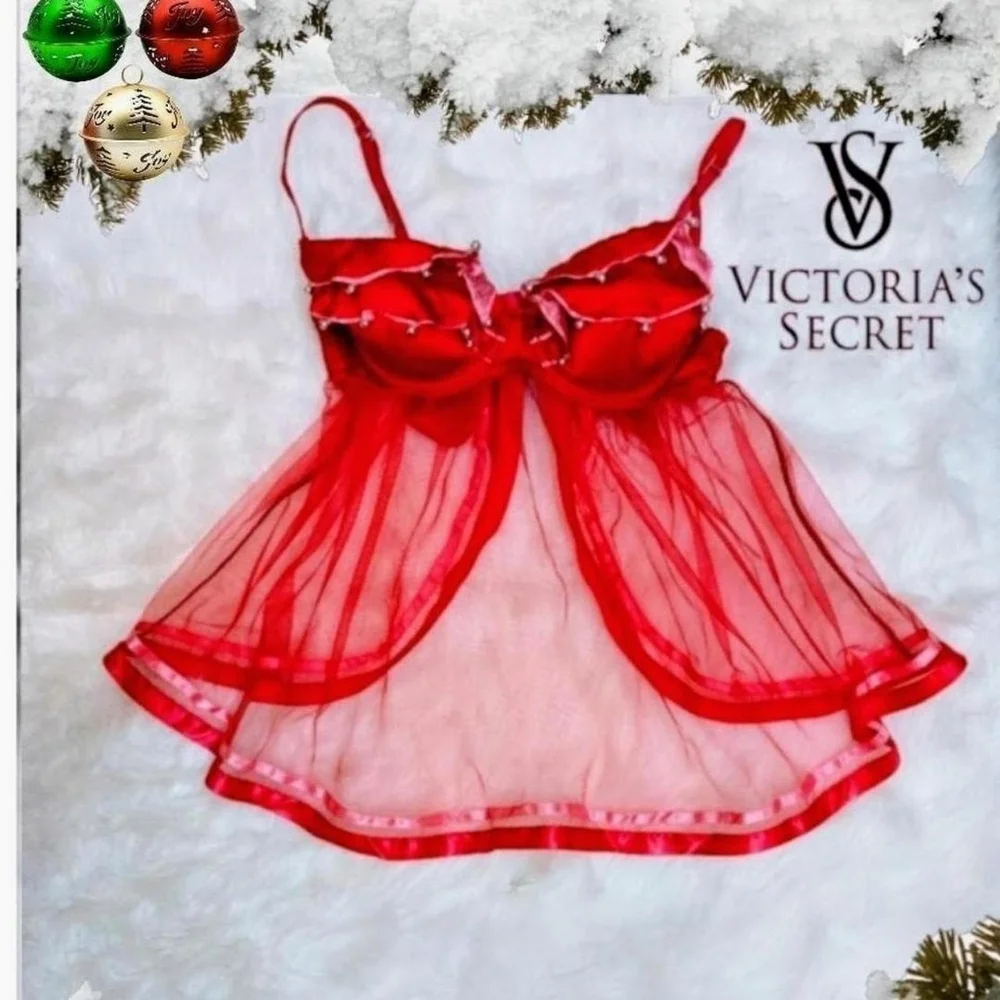 Victoria's Secret "Sexy Little Things" Christmas Babydoll with Jingle Bells - Picture 7 of 10